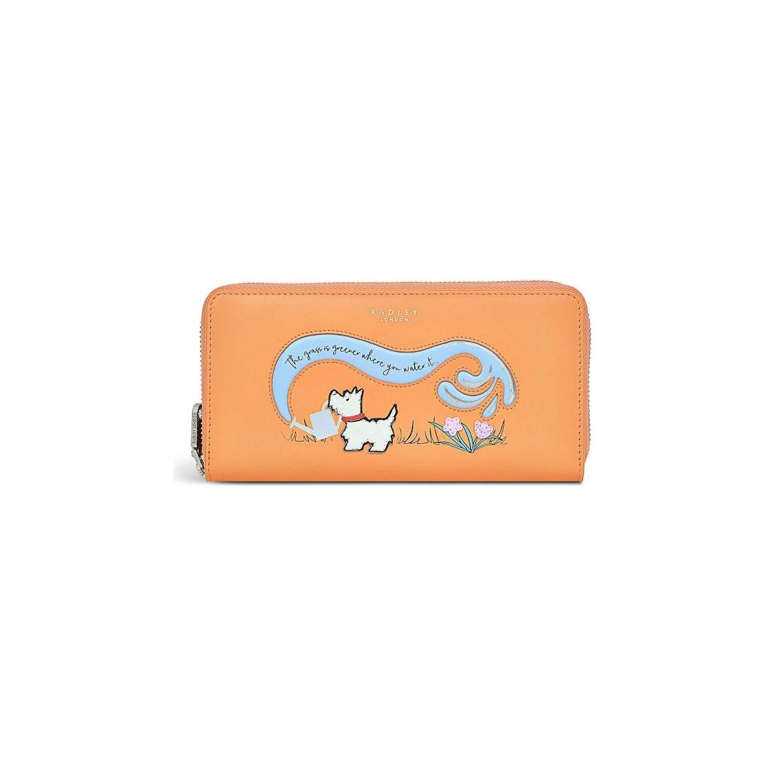 Radley The Grass Is Greener Large Zip Around Matinee Purse - Apricot