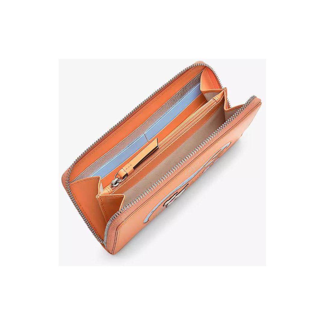 Radley The Grass Is Greener Large Zip Around Matinee Purse - Apricot
