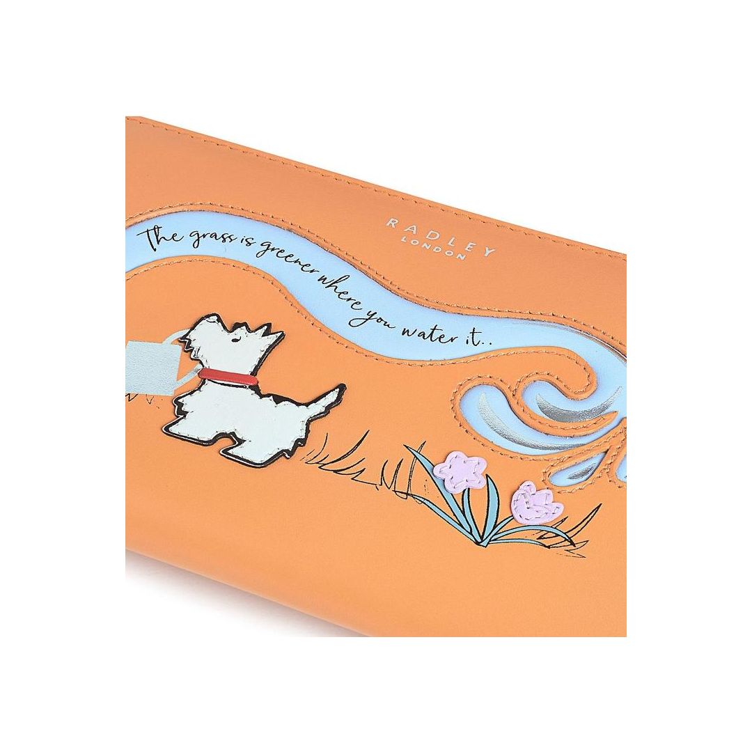 Radley The Grass Is Greener Large Zip Around Matinee Purse - Apricot