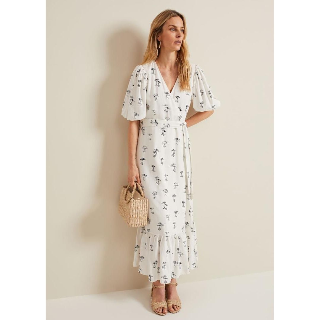 Phase Eight Nelly Wrap Midi Dress - Cream