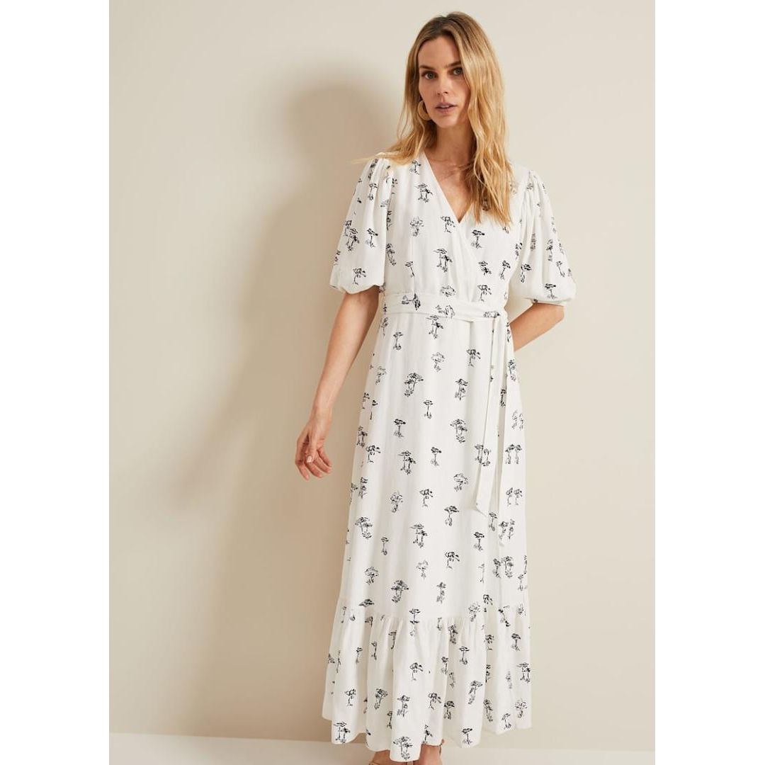 Phase Eight Nelly Wrap Midi Dress - Cream