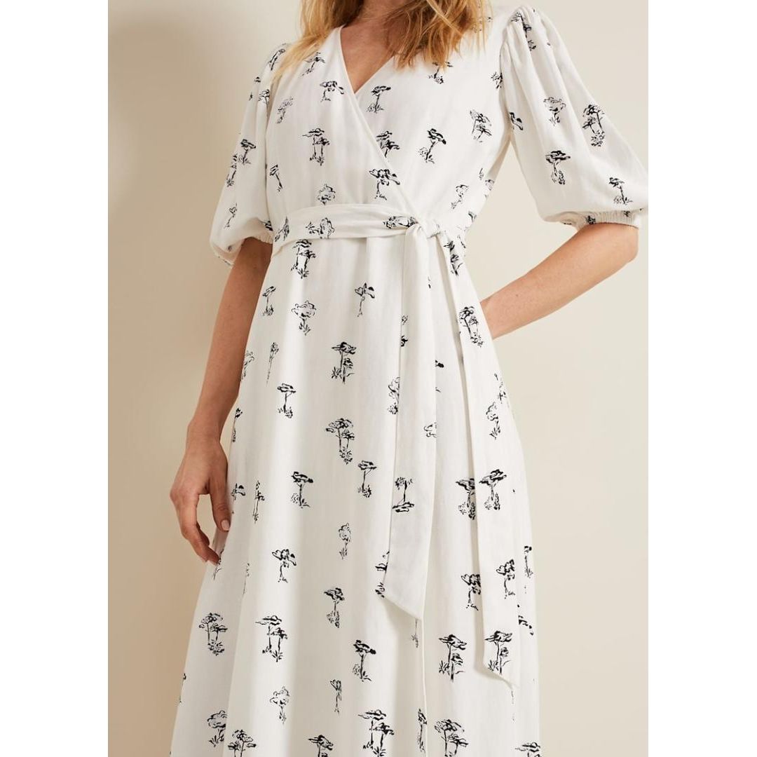 Phase Eight Nelly Wrap Midi Dress - Cream