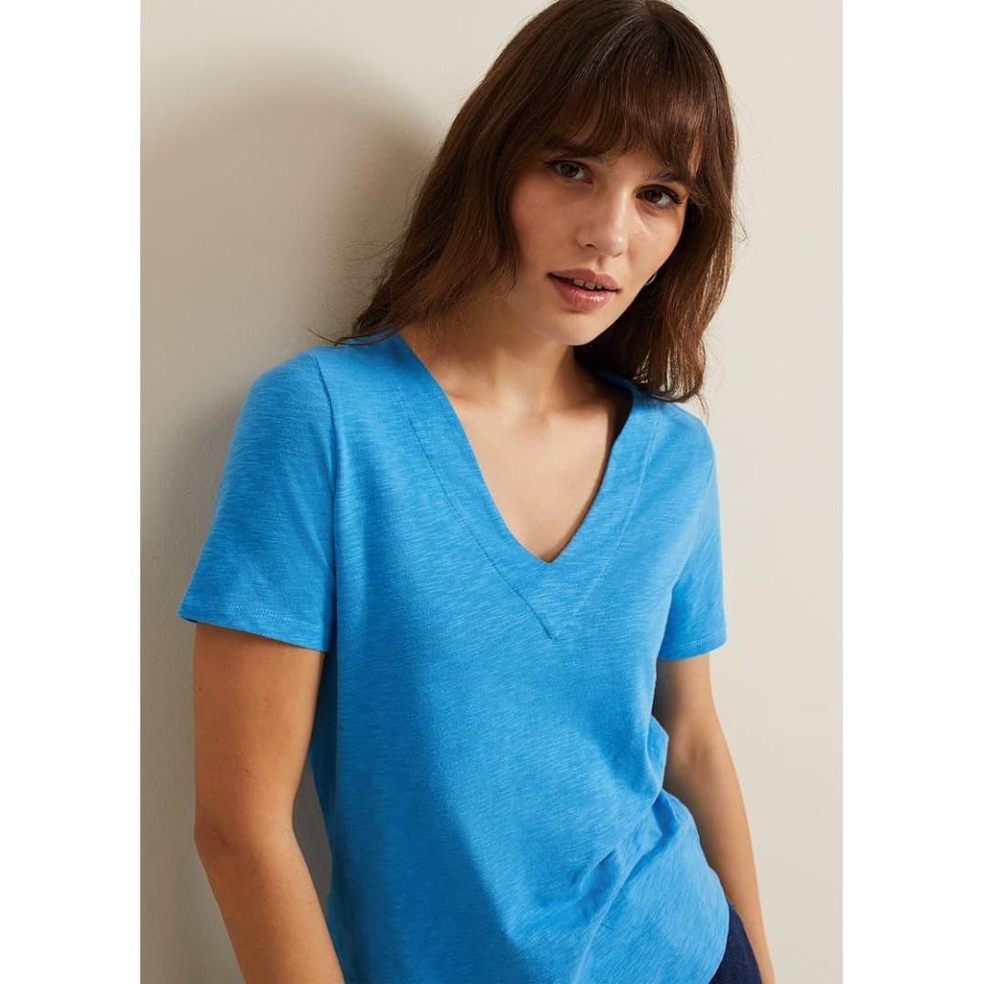 Phase Eight Elspeth V Neck Top - Blue