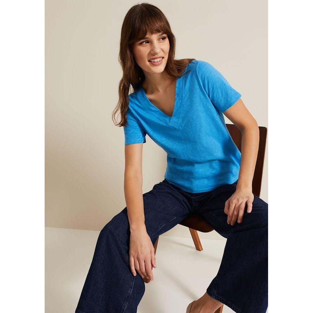 Phase Eight Elspeth V Neck Top - Blue