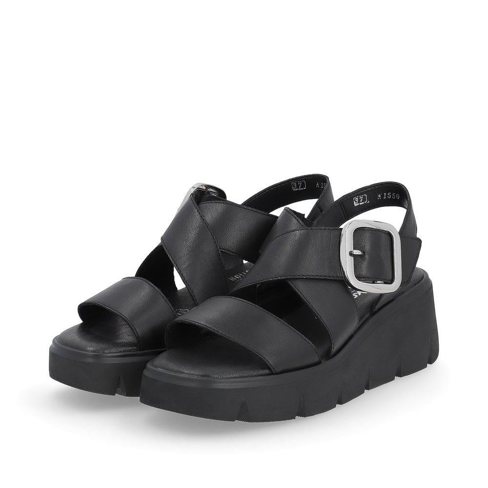 Rieker R-Evolution W1550-00 Amber Womens Sandals - Black