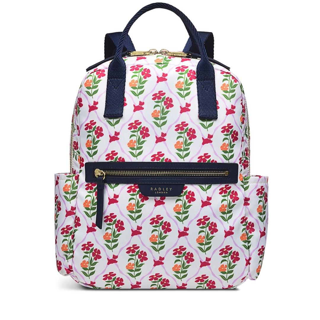 Radley Finsbury Park Carousel Floral Medium Ziptop Backpack - Chalk