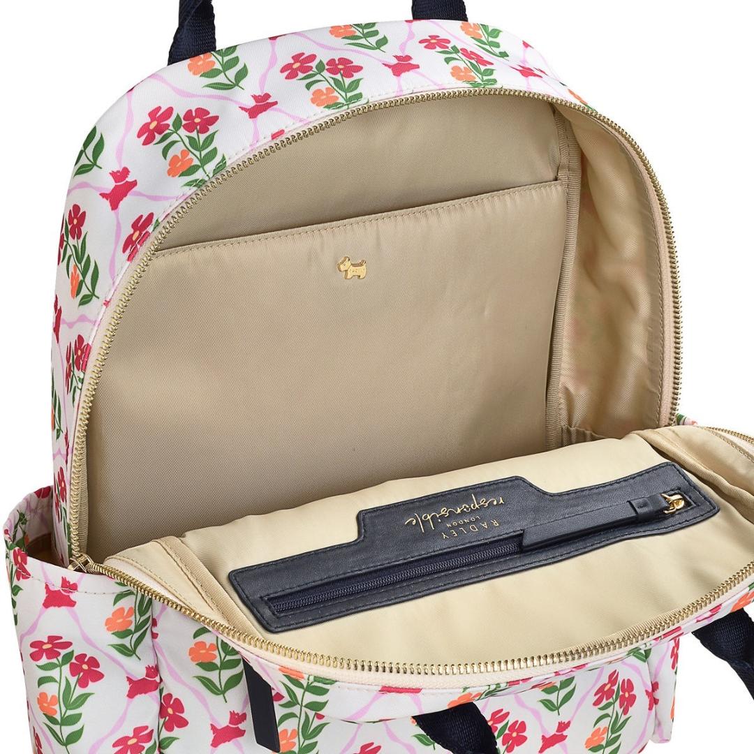 Radley Finsbury Park Carousel Floral Medium Ziptop Backpack - Chalk