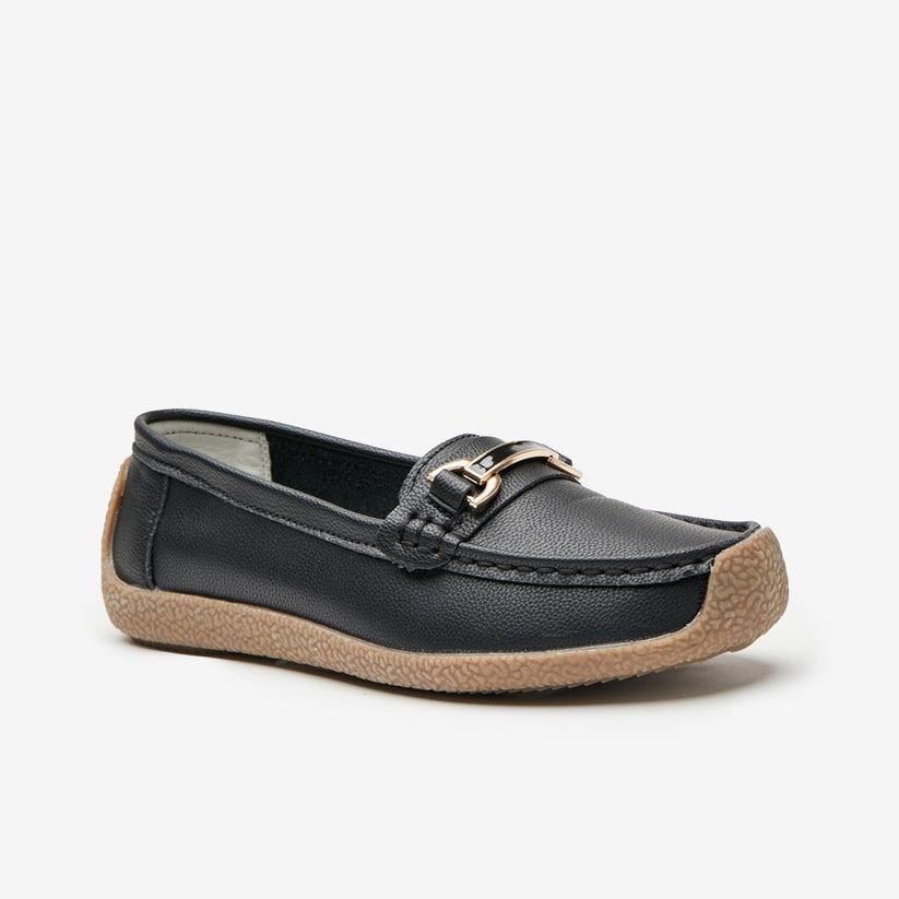 Shuropody Monterey Women's Buckle Loafers - Black