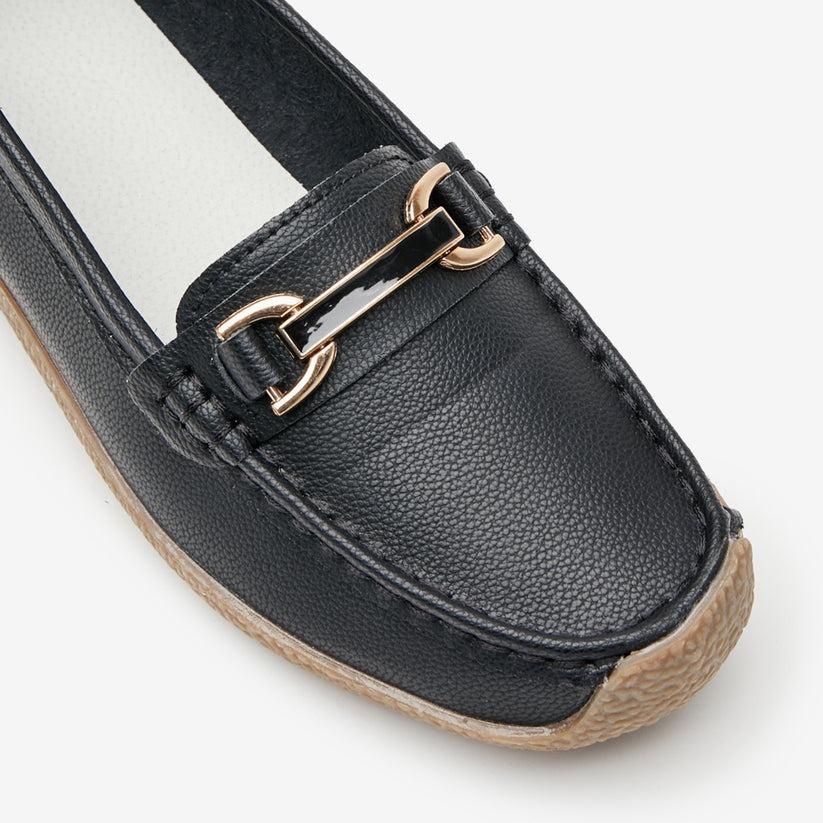 Shuropody Monterey Women's Buckle Loafers - Black