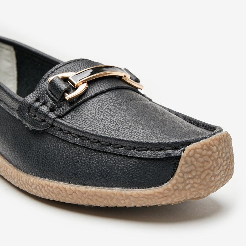 Shuropody Monterey Women's Buckle Loafers - Black