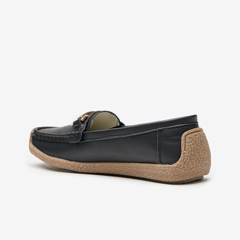Shuropody Monterey Women's Buckle Loafers - Black