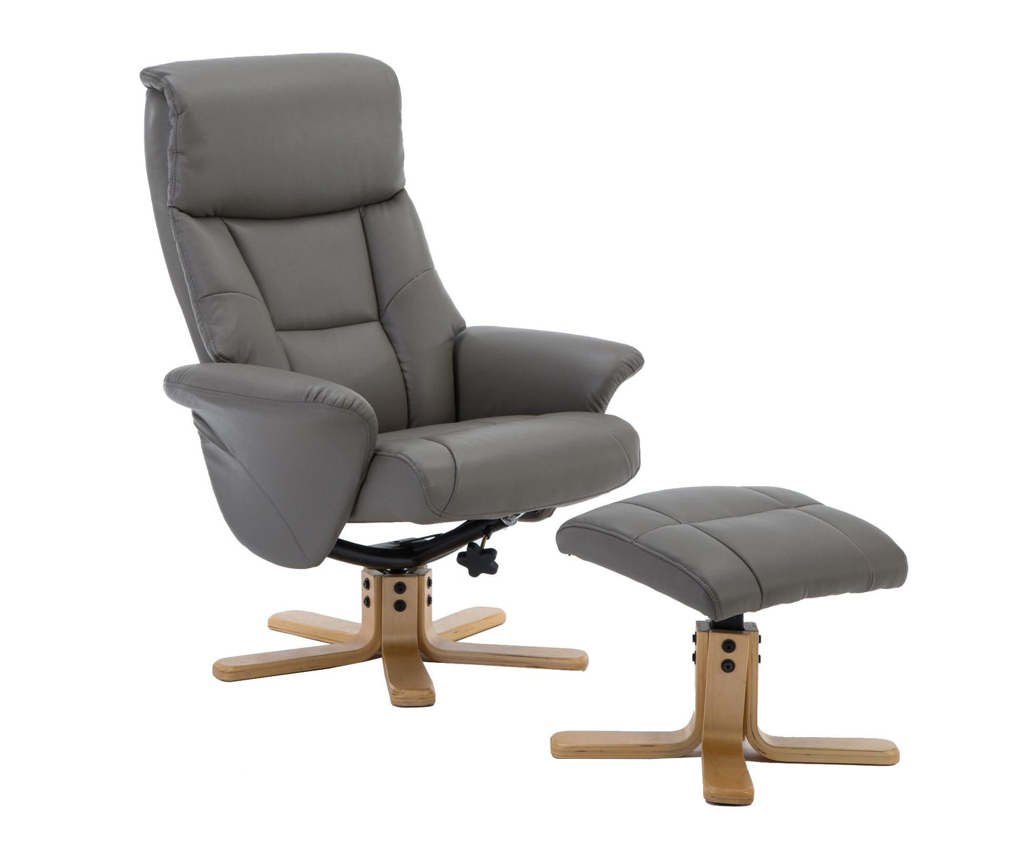 GFA Marseille Swivel Recliner Chair - Grey Faux Leather