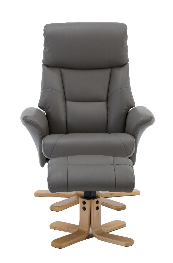 GFA Marseille Swivel Recliner Chair - Grey Faux Leather