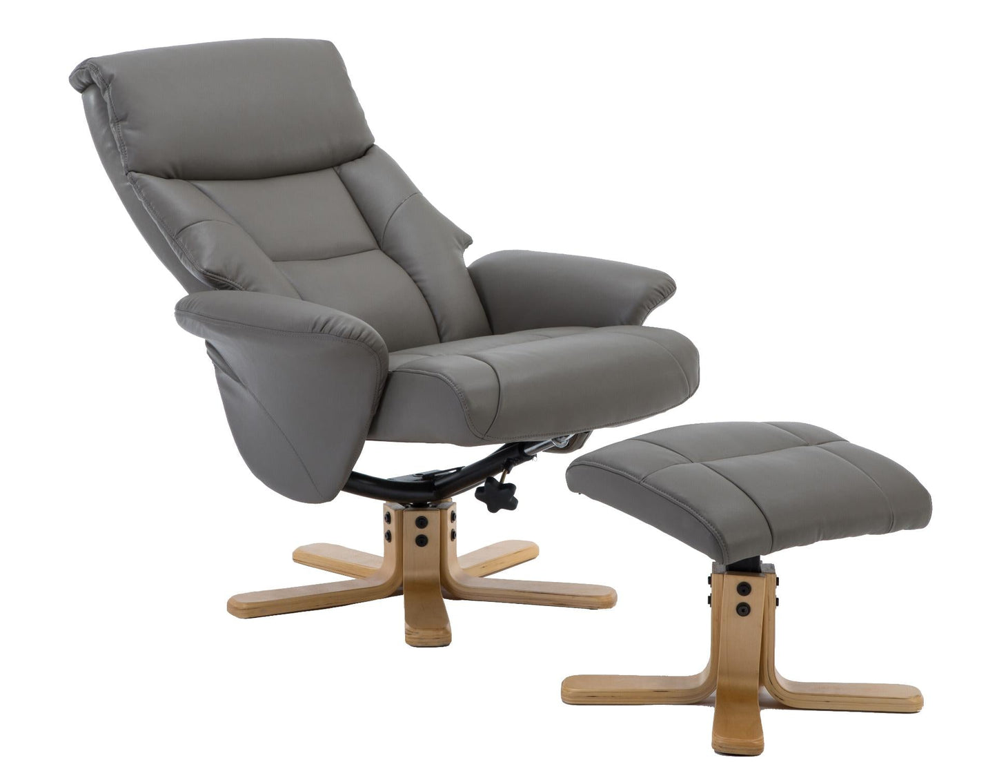 GFA Marseille Swivel Recliner Chair - Grey Faux Leather