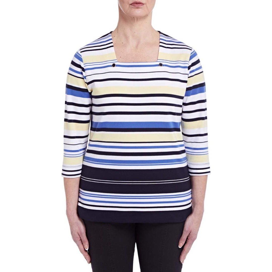 TIGI Navy Striped Top