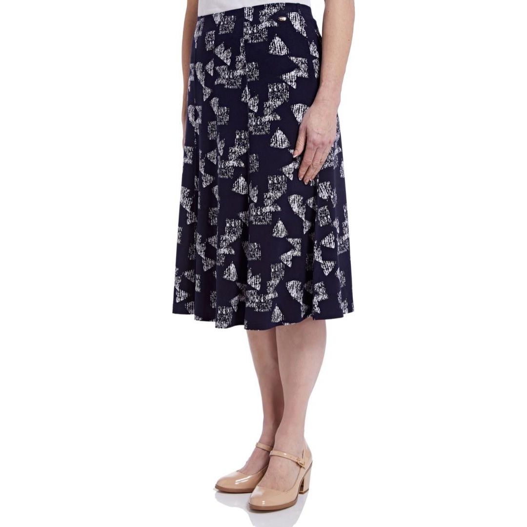 TIGI Geometric Panelled Mid-Length Skirt