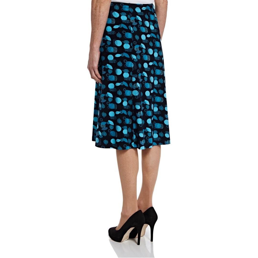 TIGI Navy Leaf-Print Skirt