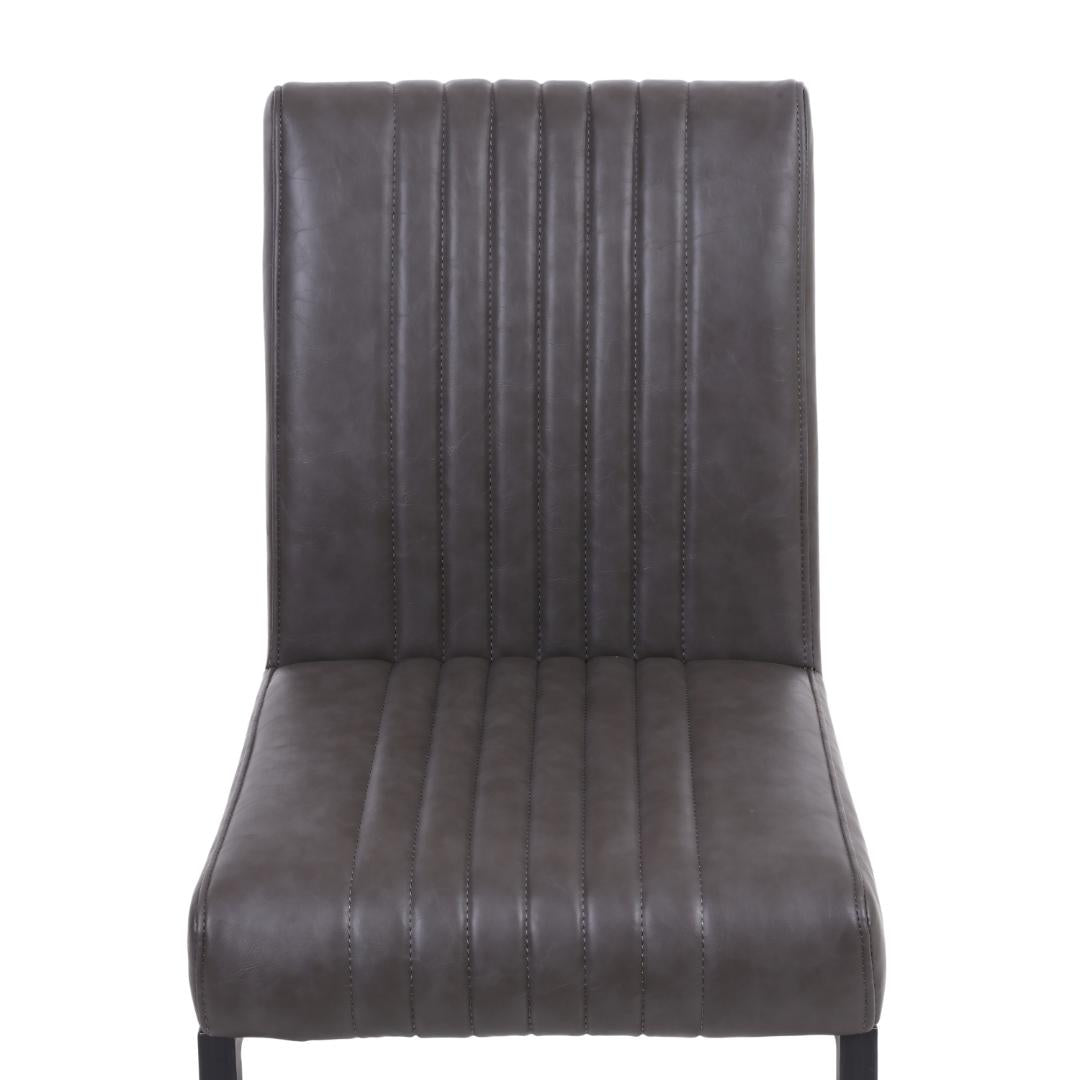 Archer Cantilever Leather Effect Grey Dining Chair Set Of 2
