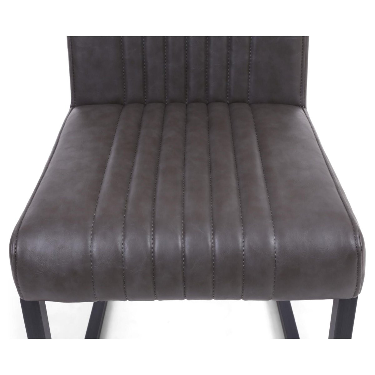 Archer Cantilever Leather Effect Grey Dining Chair Set Of 2