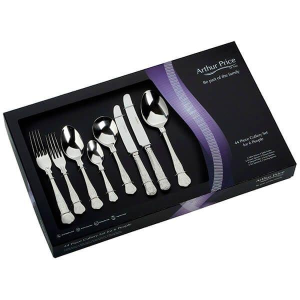 Arthur Price Kings 18/10 Stainless Steel 44 Piece 6 Person Boxed Cutlery Set