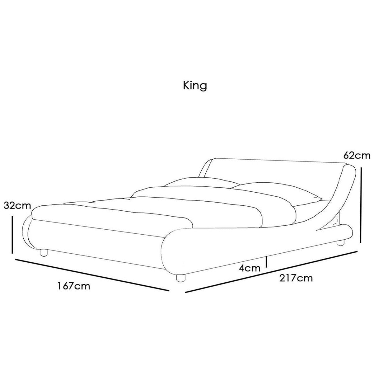 Barcelona LED Fabric Faux Leather Bed - Black