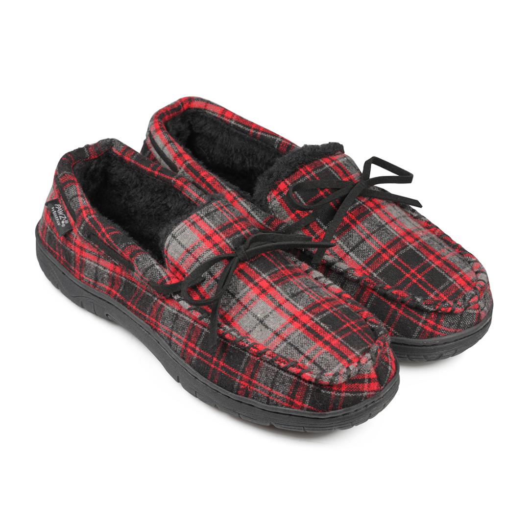 Bearpaw BP00443 Rob Slippers - Grey/Red Plaid