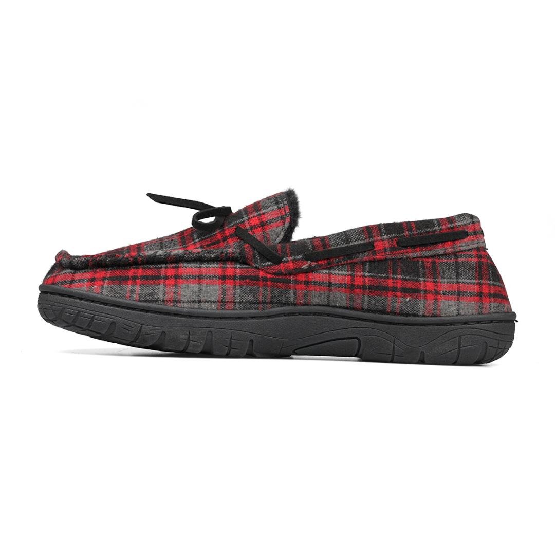 Bearpaw BP00443 Rob Slippers - Grey/Red Plaid