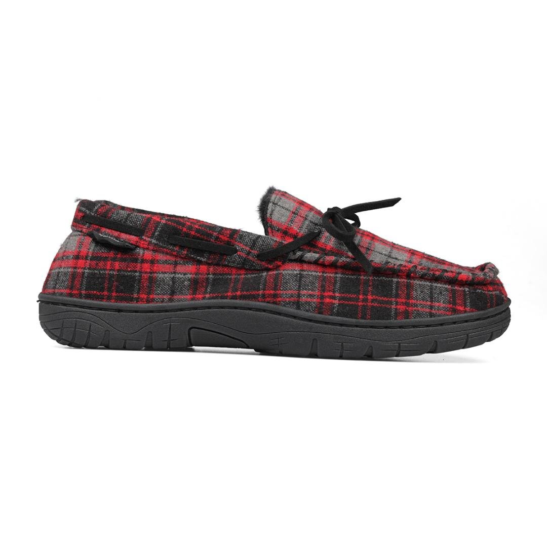 Bearpaw BP00443 Rob Slippers - Grey/Red Plaid