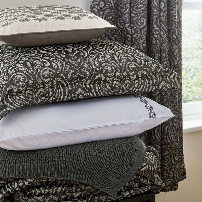 Bedeck 1951 Nura Oxford Pillowcase - Charcoal