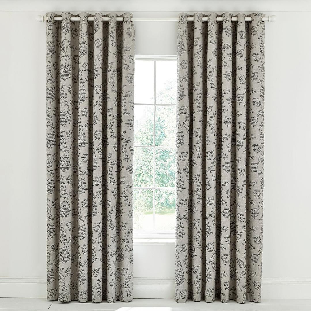Bedeck of Belfast Canna Lined Curtains 66" x 72" - Marble
