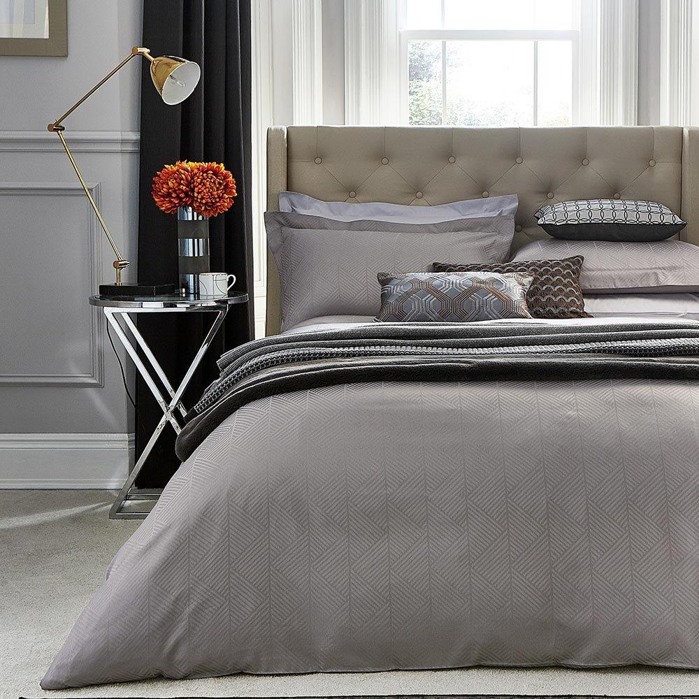 Bedeck Peacock Blue Hotel Farrah Oxford Pillow Case - Silver