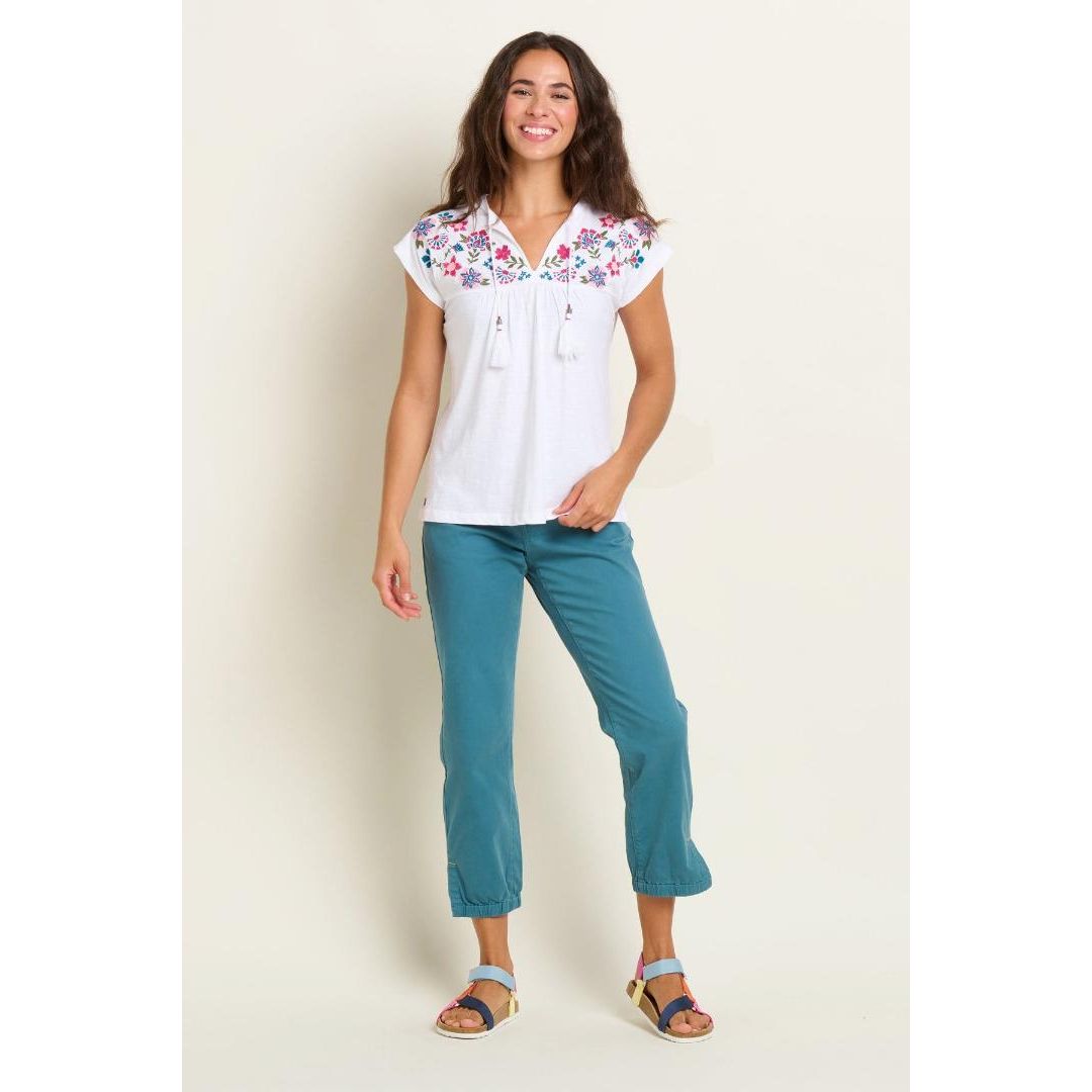 Brakeburn Piper Embroidered T-Shirt - White