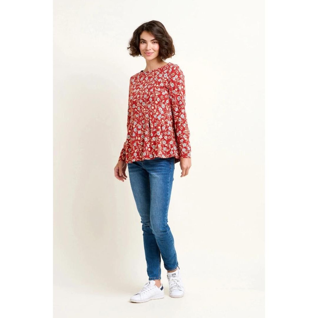 Brakeburn Poppy Long Sleeve Tee - Red