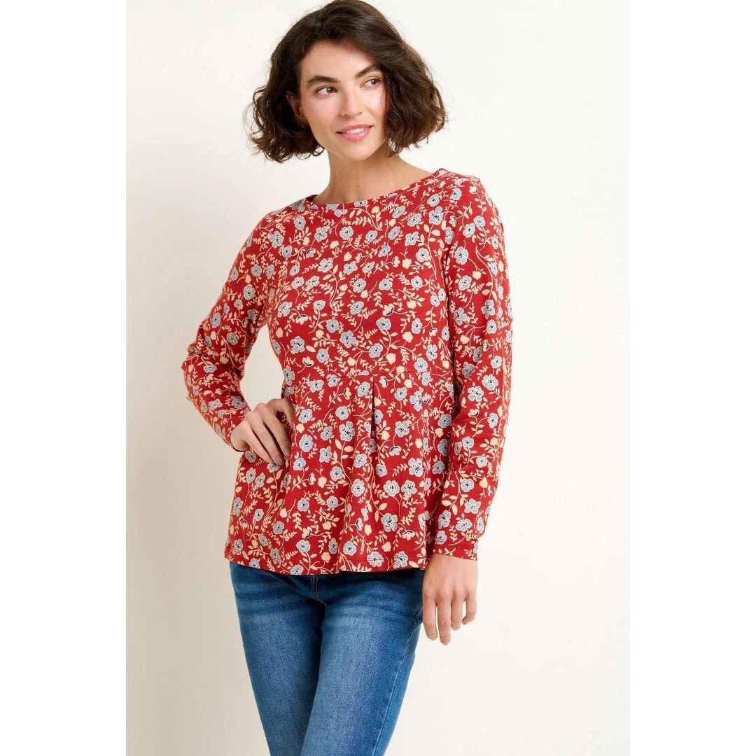 Brakeburn Poppy Long Sleeve Tee - Red