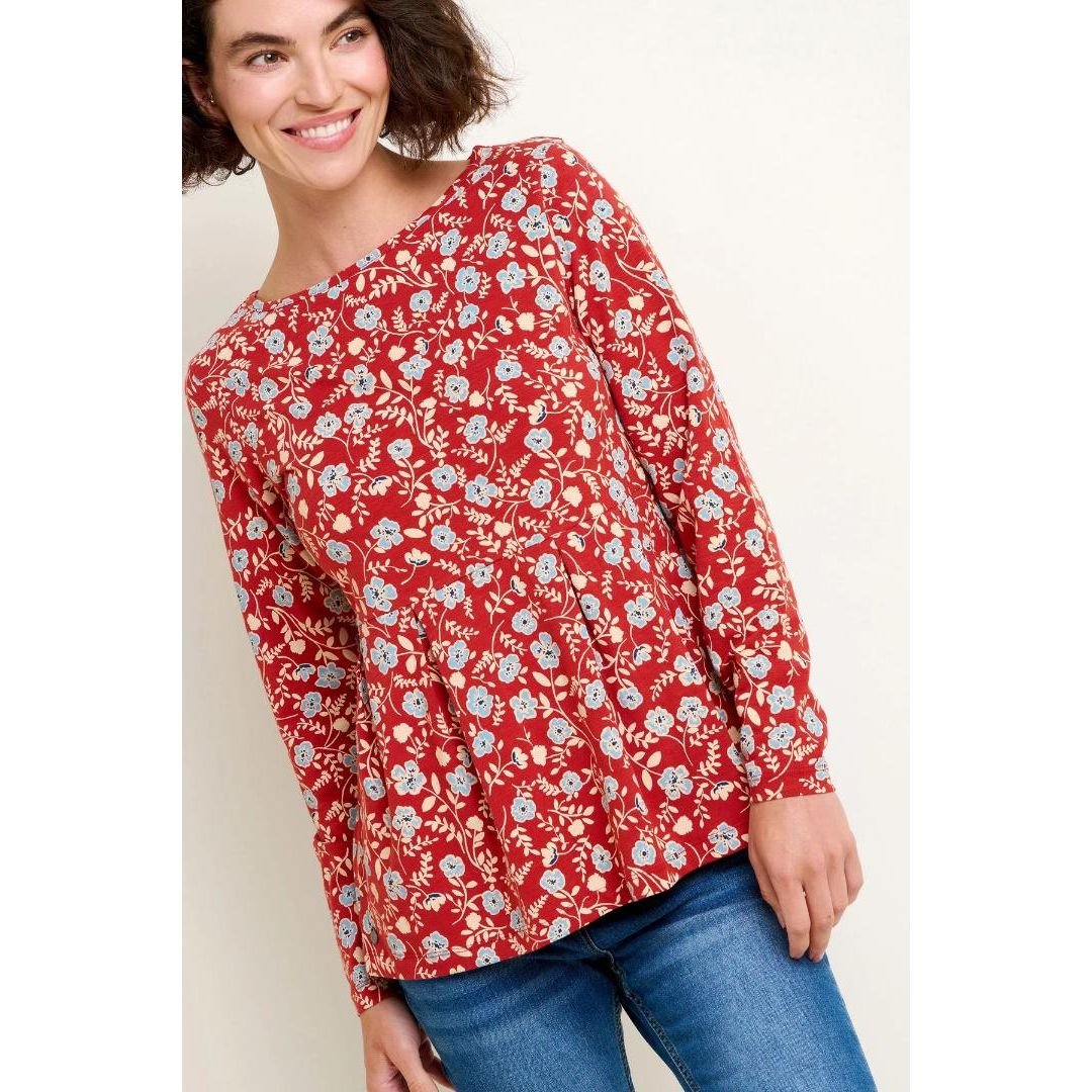 Brakeburn Poppy Long Sleeve Tee - Red