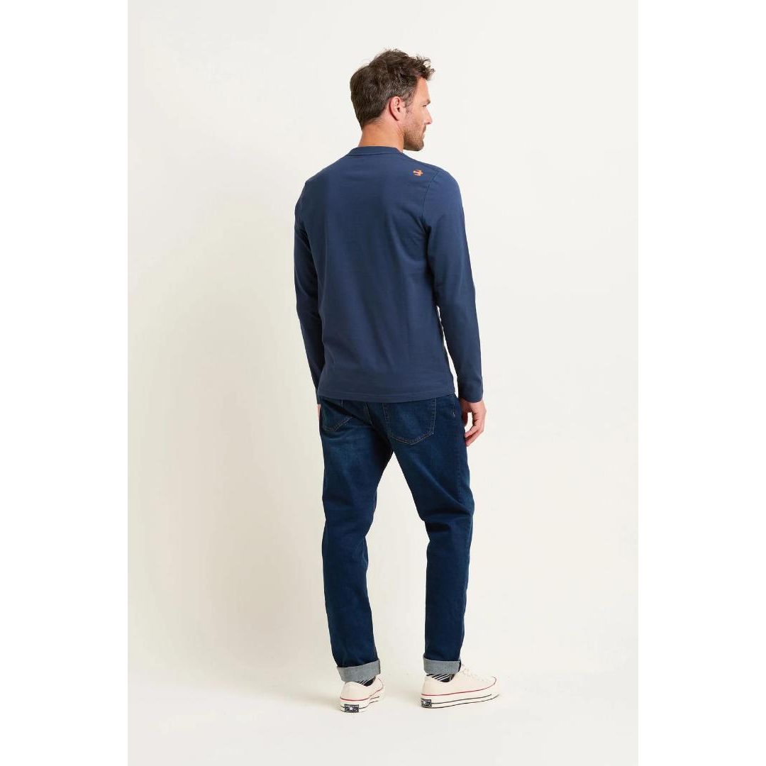 Brakeburn Sunset Stripe Long Sleeve Tee - Navy
