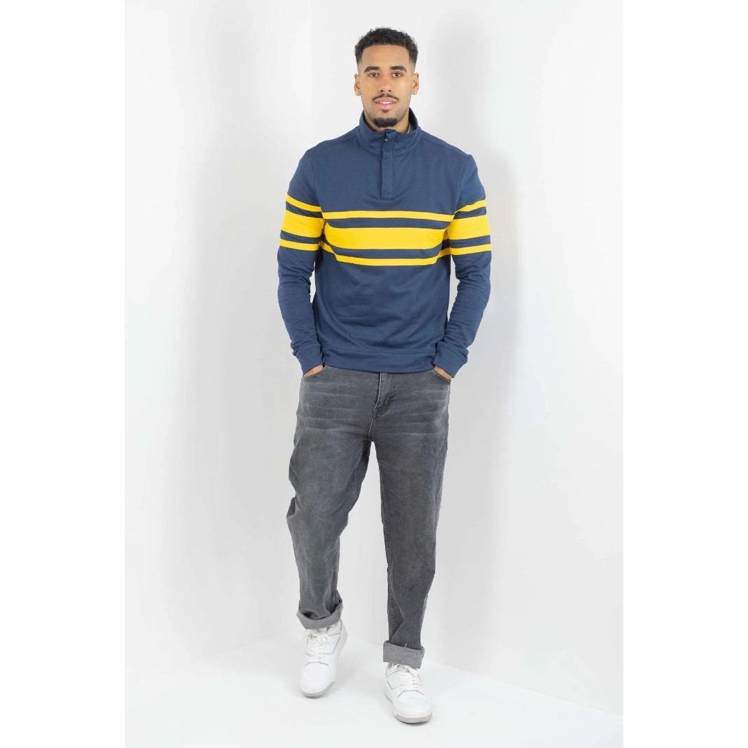 Buckley Conway 1/2 Zip Jersey Top - Navy