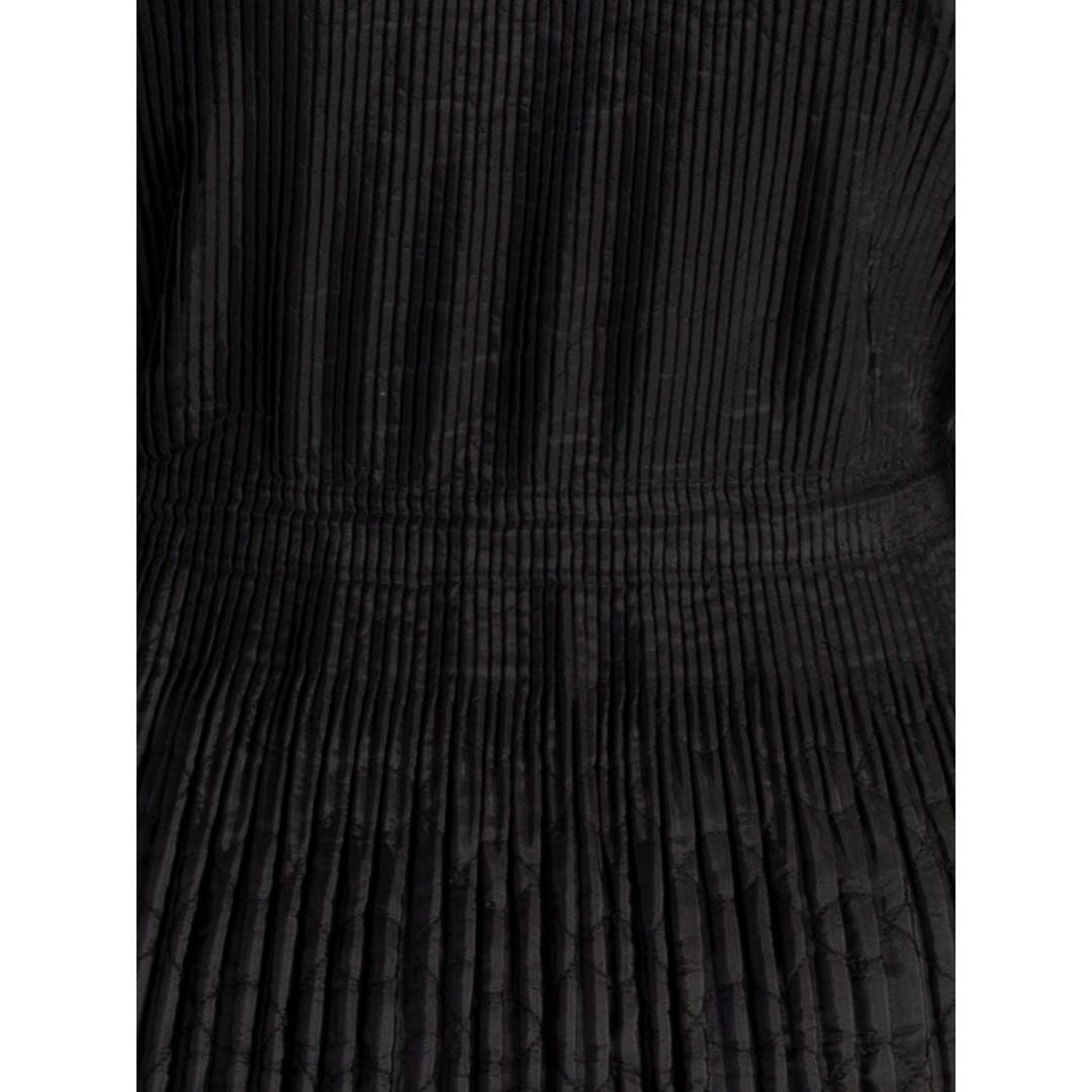 Chesca Lightweight Quilt Pleated Long Coat - Black