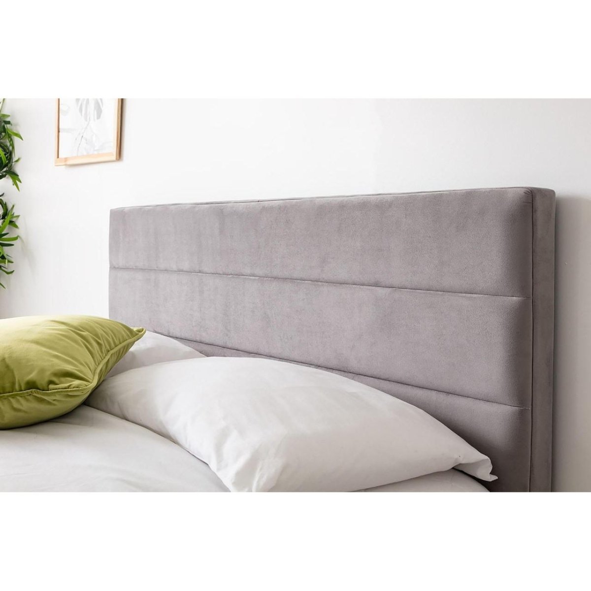 Chettle Grey Velvet Ottoman Bed