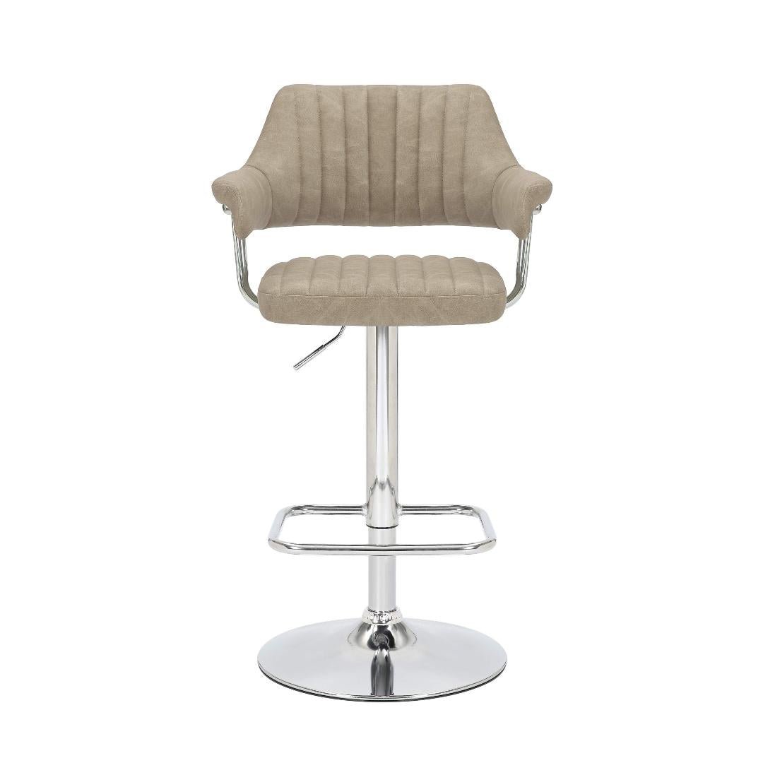 Cortez Leather Effect Mink Bar Stool Set Of 2