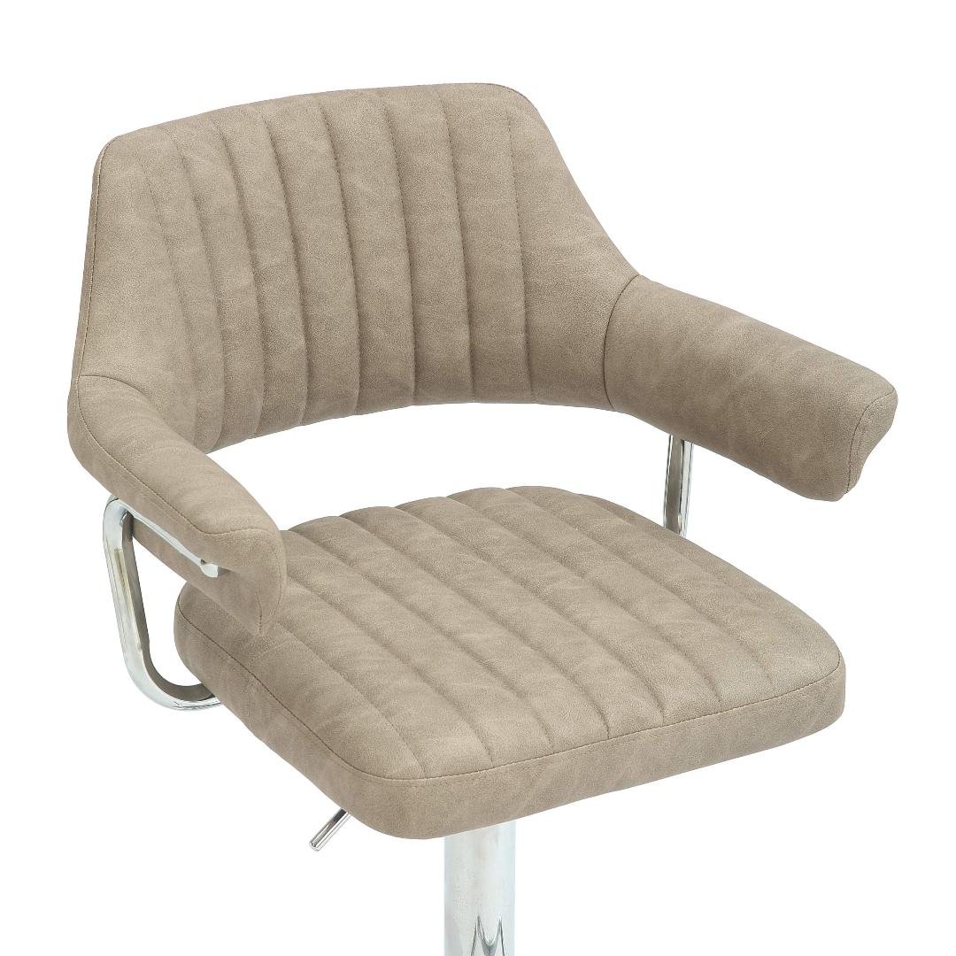 Cortez Leather Effect Mink Bar Stool Set Of 2