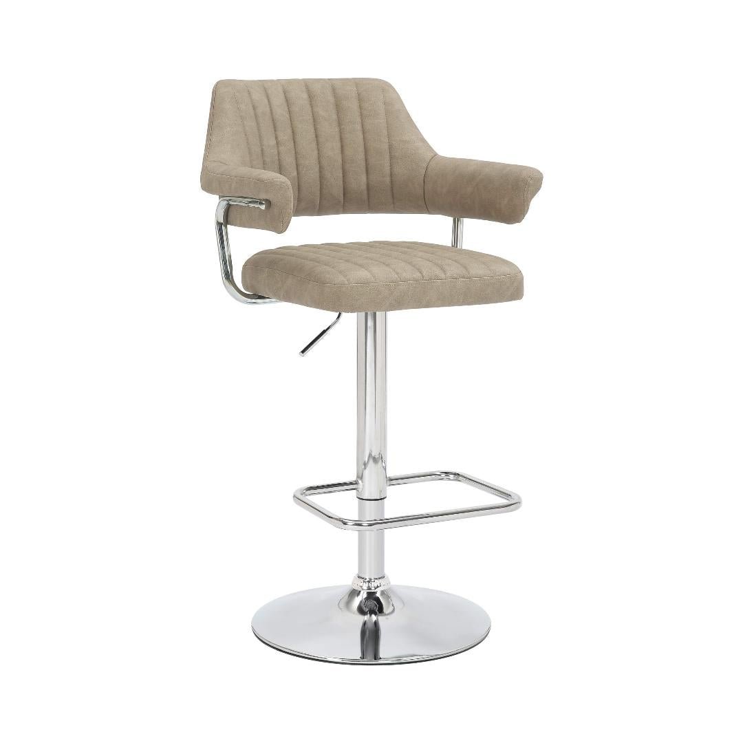 Cortez Leather Effect Mink Bar Stool Set Of 2