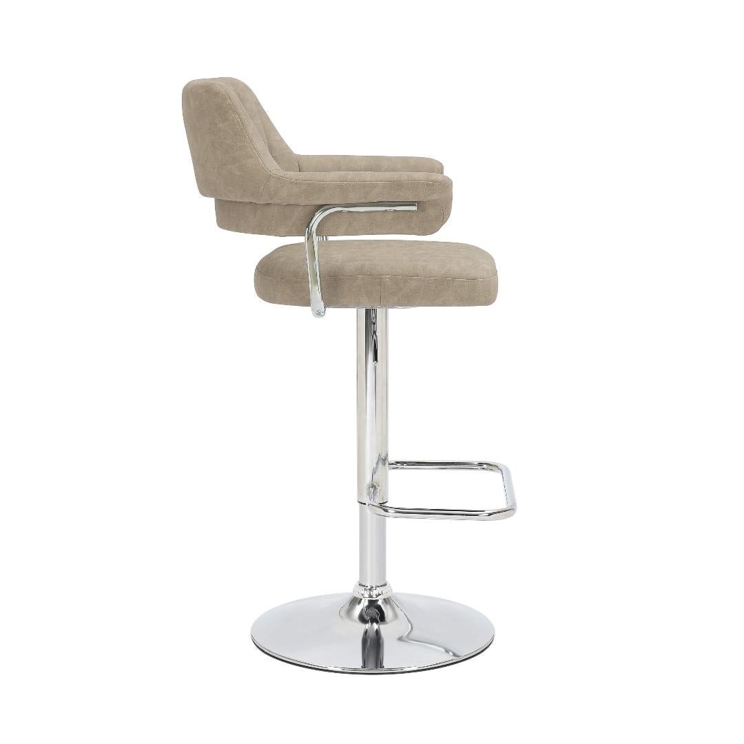 Cortez Leather Effect Mink Bar Stool Set Of 2