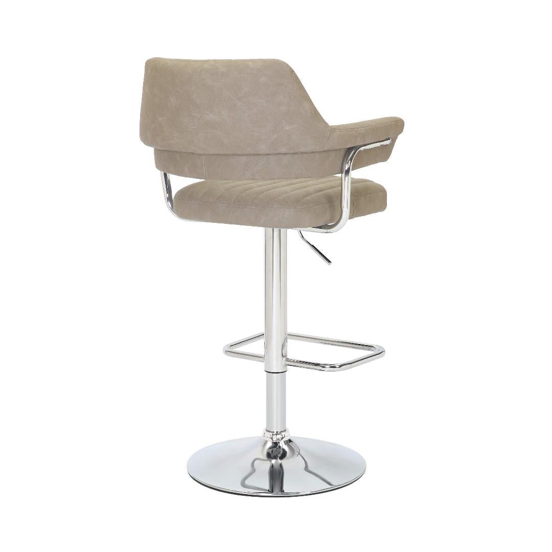Cortez Leather Effect Mink Bar Stool Set Of 2