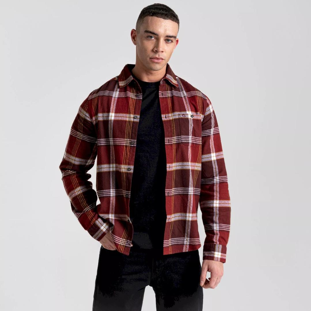 Craghoppers Men's Thornhill Long Sleeved Shirt - Mahogany Check