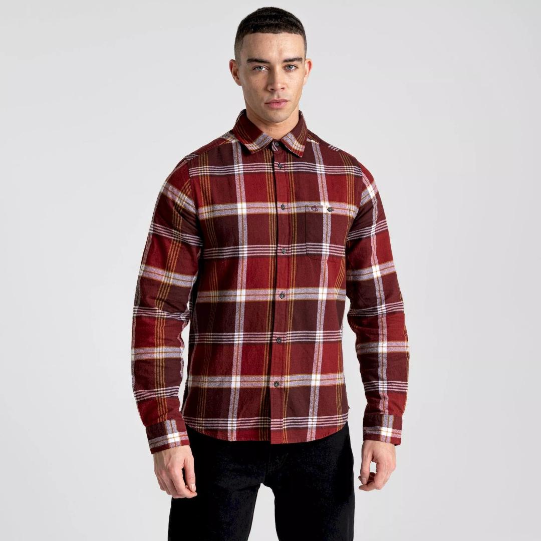 Craghoppers Men's Thornhill Long Sleeved Shirt - Mahogany Check