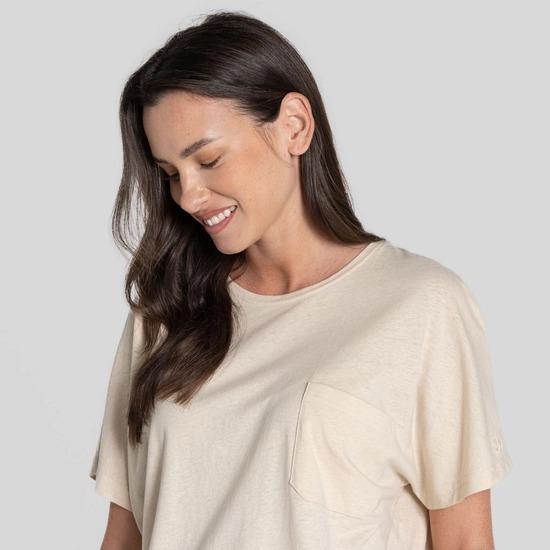 Craghoppers NosiBotanical Emere Short Sleeved Top - Stone