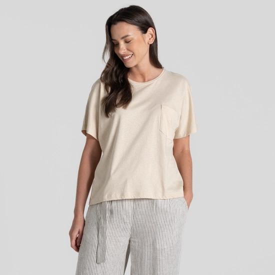 Craghoppers NosiBotanical Emere Short Sleeved Top - Stone