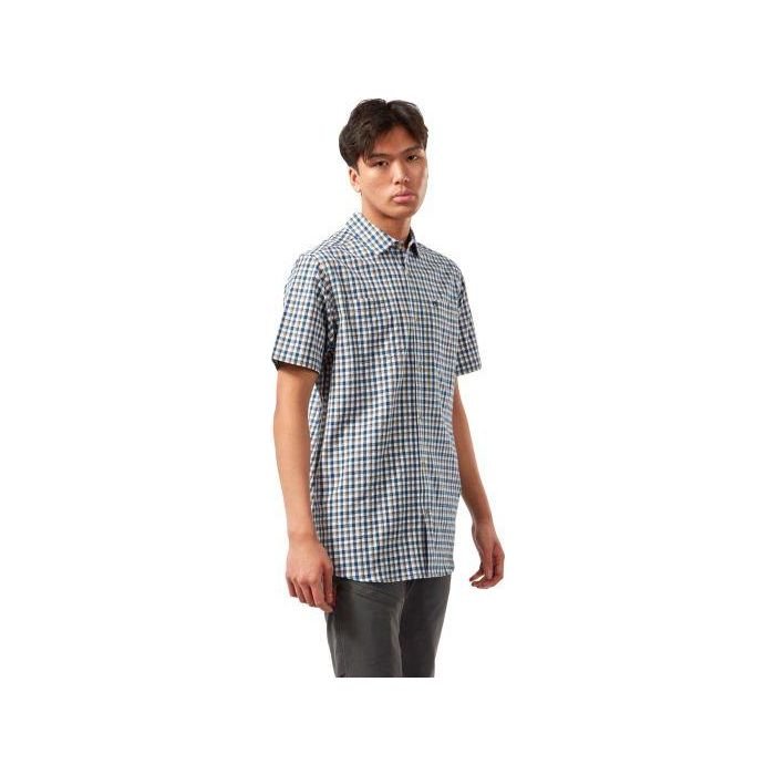 Craghoppers Nour Short Sleeved Check Shirt - Blue Navy Check