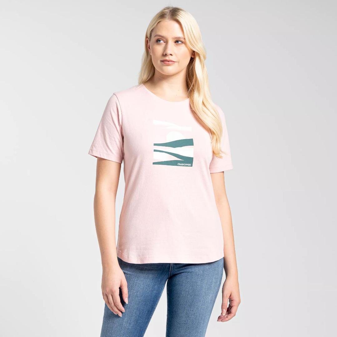 Craghoppers Women's Ally Short Sleeved T-Shirt - Pink Clay Sunset